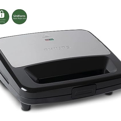 Philips Domestic Appliances HD2288/00 XL Sized Sandwich Maker Black with Metallic Finish