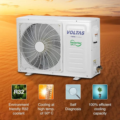 Voltas 2 Ton 3 Star, Fixed Speed Split AC (Copper, LED Display, Anti-dust Filter, 2023 Model, 243 Vectra Plus, White)