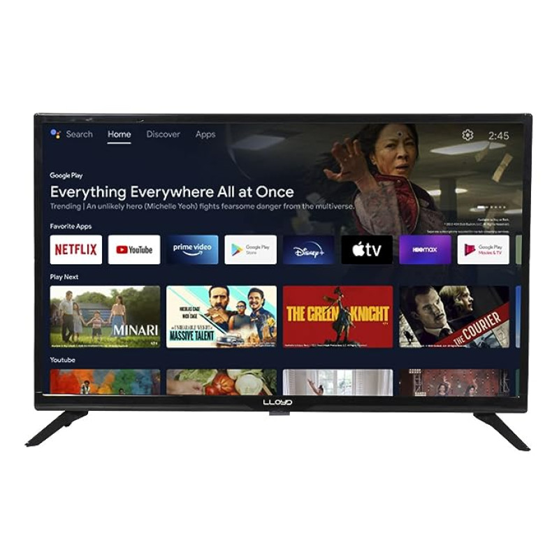 LLOYD 80 cm (32 Inches) HD Ready Smart LED TV 32HS410D (Black) (2022 Model)