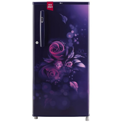 LG 185 L 3 Star Direct-Cool Single Door Refrigerator (GL-B199OBED, Blue Euphoria, 2023 Model, Fastest Ice Making)