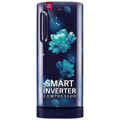 LG 224 L 5 Star Direct-Cool Smart Inverter Compressor Single-Door Refrigerator (GL-D241ABCU, Blue Charm, Base stand with Drawer, 2023 Model)