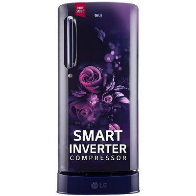 LG 185 L 5 Star Inverter Direct-Cool Single Door Refrigerator (GL-D201ABEU, Blue Euphoria, Base stand with drawer)