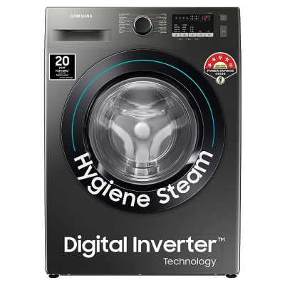Samsung 8 kg, 5 Star, Digital Inverter Motor, Fully-Automatic Front Load Washing Machine (WW80T4040CX1TL, Hygiene Steam, Inox)