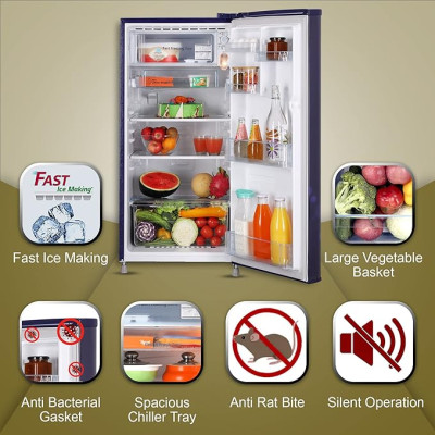 LG 185 L 3 Star Direct-Cool Single Door Refrigerator (GL-B199OBED, Blue Euphoria, 2023 Model, Fastest Ice Making)