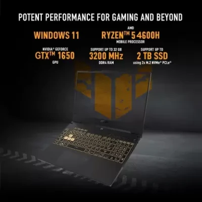 ASUS TUF Gaming A15 Ryzen 5 Hexa Core AMD R5-4600H - (8 GB/1 TB SSD/Windows 11 Home/4 GB Graphics/NVIDIA GeForce GTX 1650/144 Hz) FA506IHRZ-HN112W