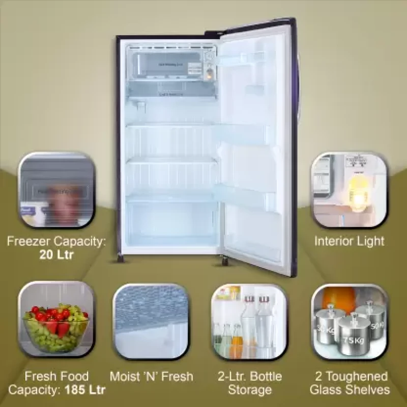LG 205 L Direct Cool Single Door 4 Star Refrigerator with Smart Inverter Compressor, Humidity Controller (Purple Victoria, GL-B221APVY)